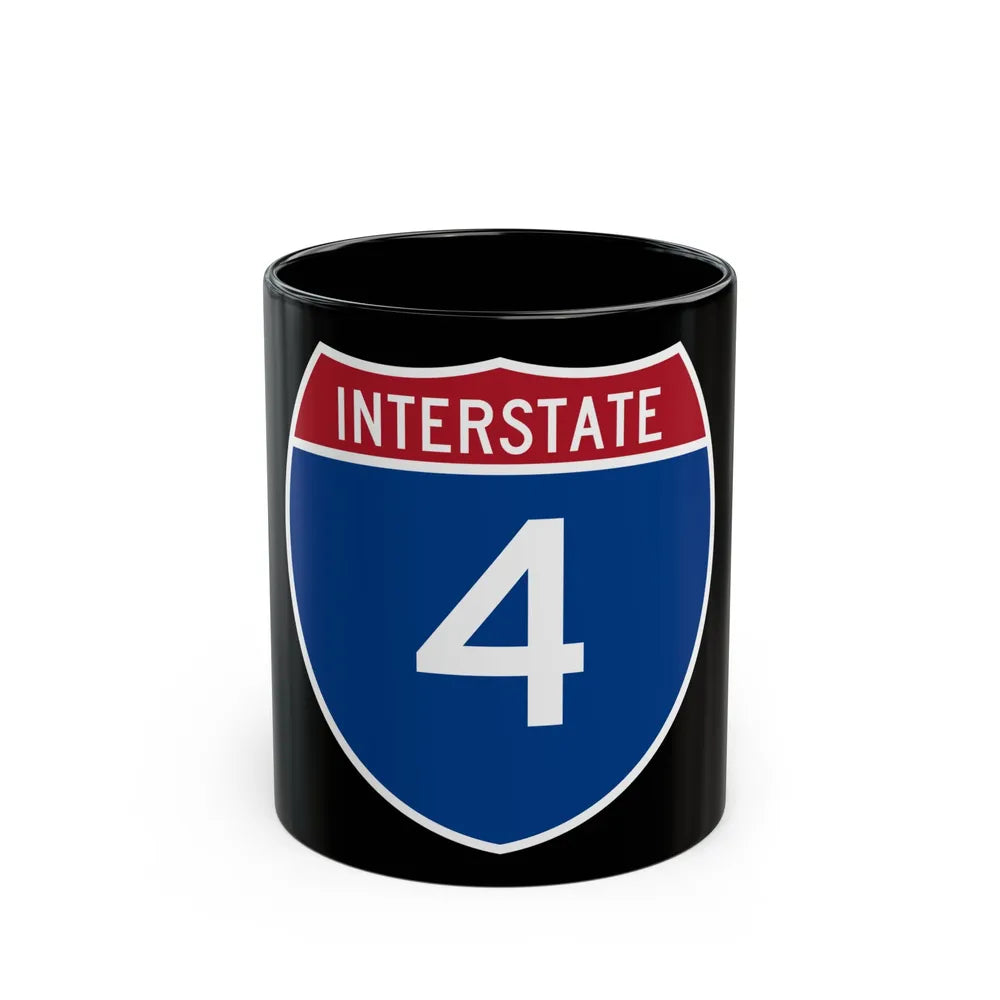 Interstate 4 (U.S. Highways) Black Coffee Mug-11oz-Go Mug Yourself