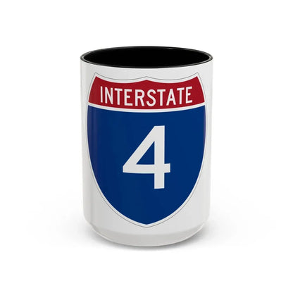Interstate 4 (U.S. Highways) Accent Coffee Mug 15oz Black - Go Mug Yourself