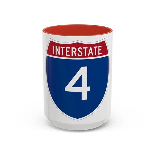 Interstate 4 (U.S. Highways) Accent Coffee Mug 15oz Red - Go Mug Yourself
