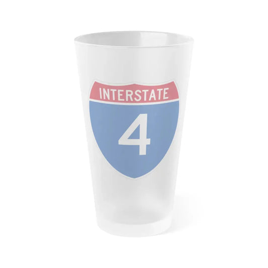 Interstate 4 (U.S. Highways) Frosted Pint Glass 16oz 16oz Frosted - Go Mug Yourself