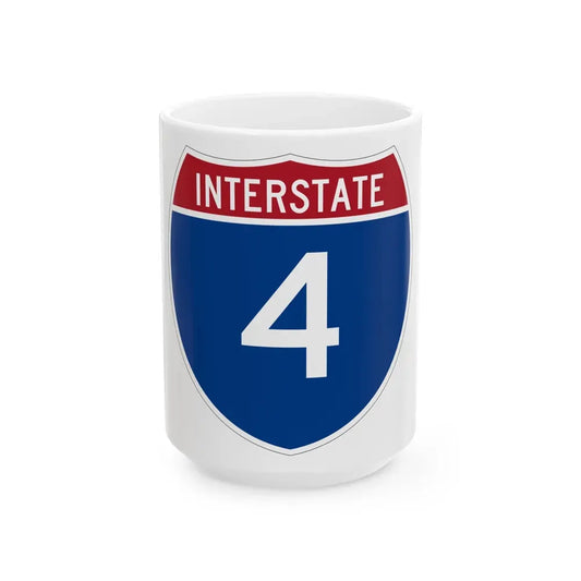 Interstate 4 (U.S. Highways) White Coffee Mug 15oz - Go Mug Yourself