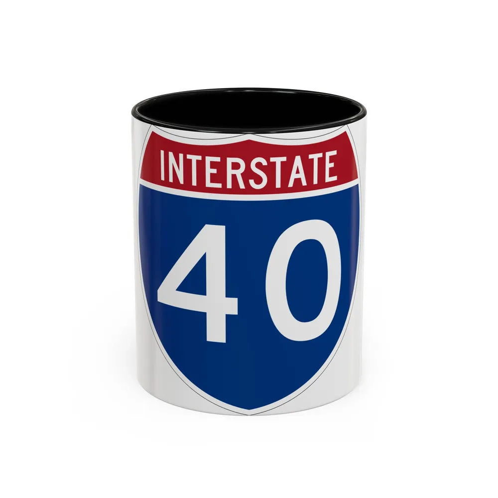 Interstate 40 (U.S. Highways) Accent Coffee Mug-11oz-Black-Go Mug Yourself