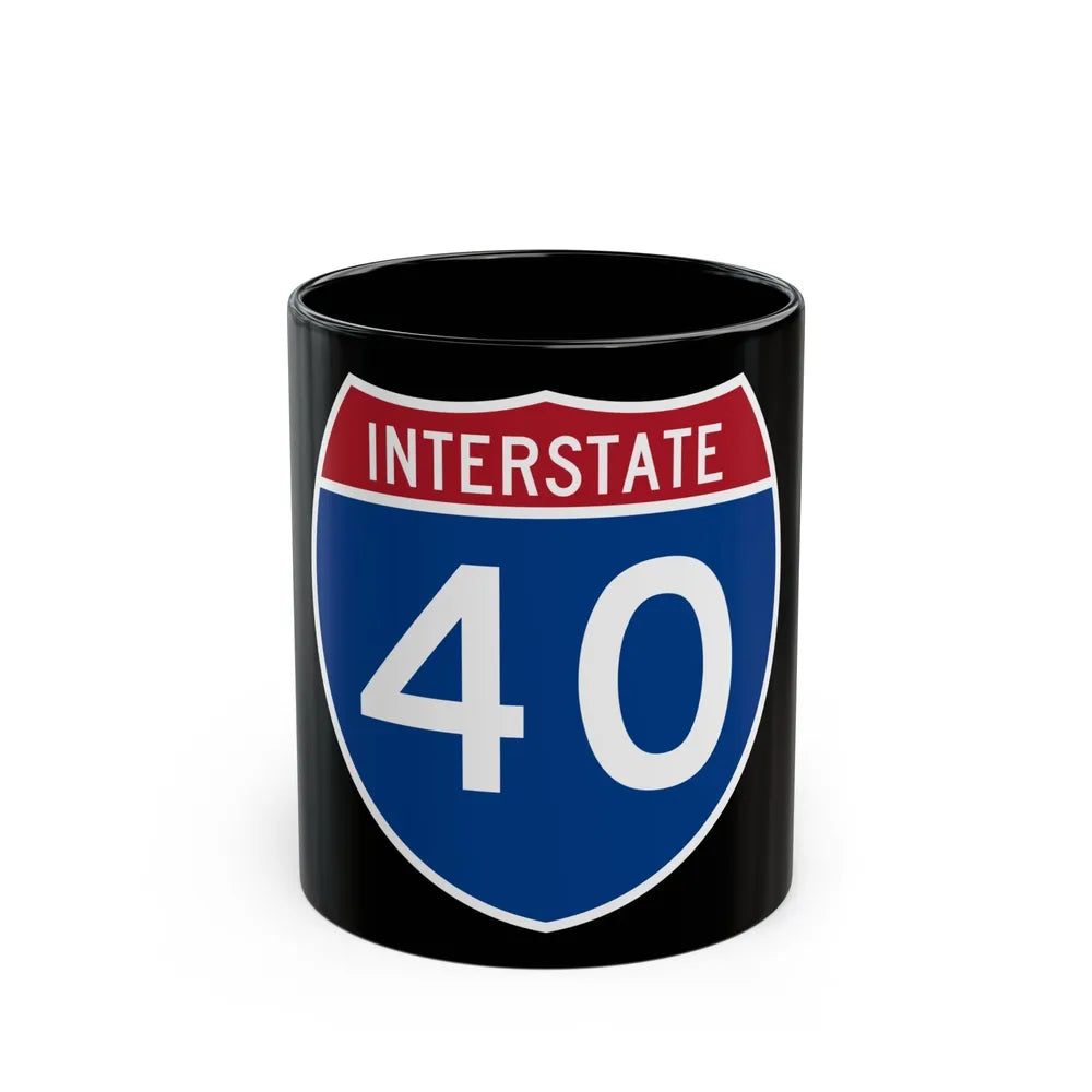 Interstate 40 (U.S. Highways) Black Coffee Mug-11oz-Go Mug Yourself