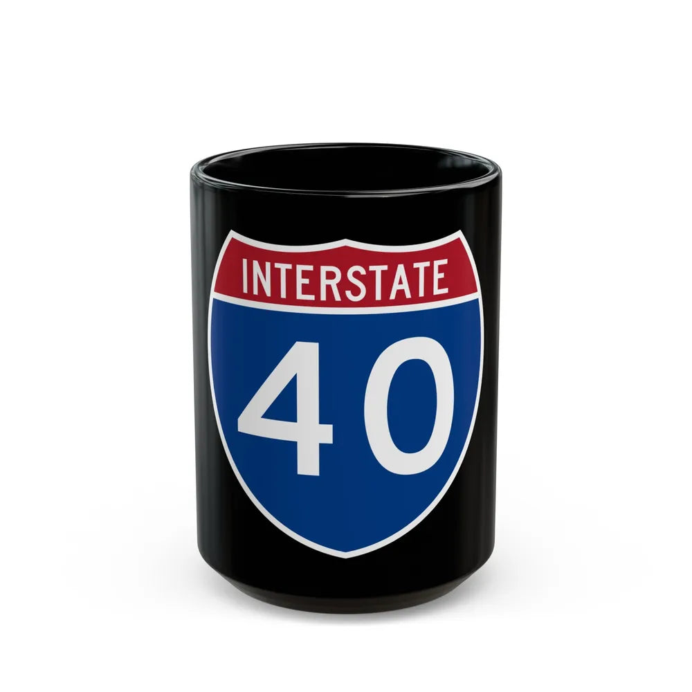 Interstate 40 (U.S. Highways) Black Coffee Mug-15oz-Go Mug Yourself