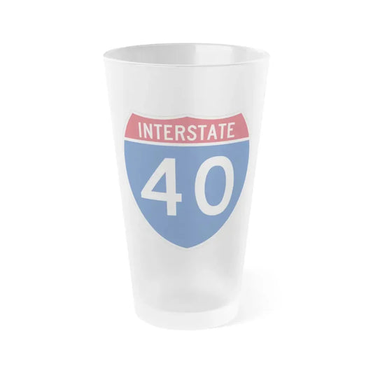 Interstate 40 (U.S. Highways) Frosted Pint Glass 16oz 16oz Frosted - Go Mug Yourself