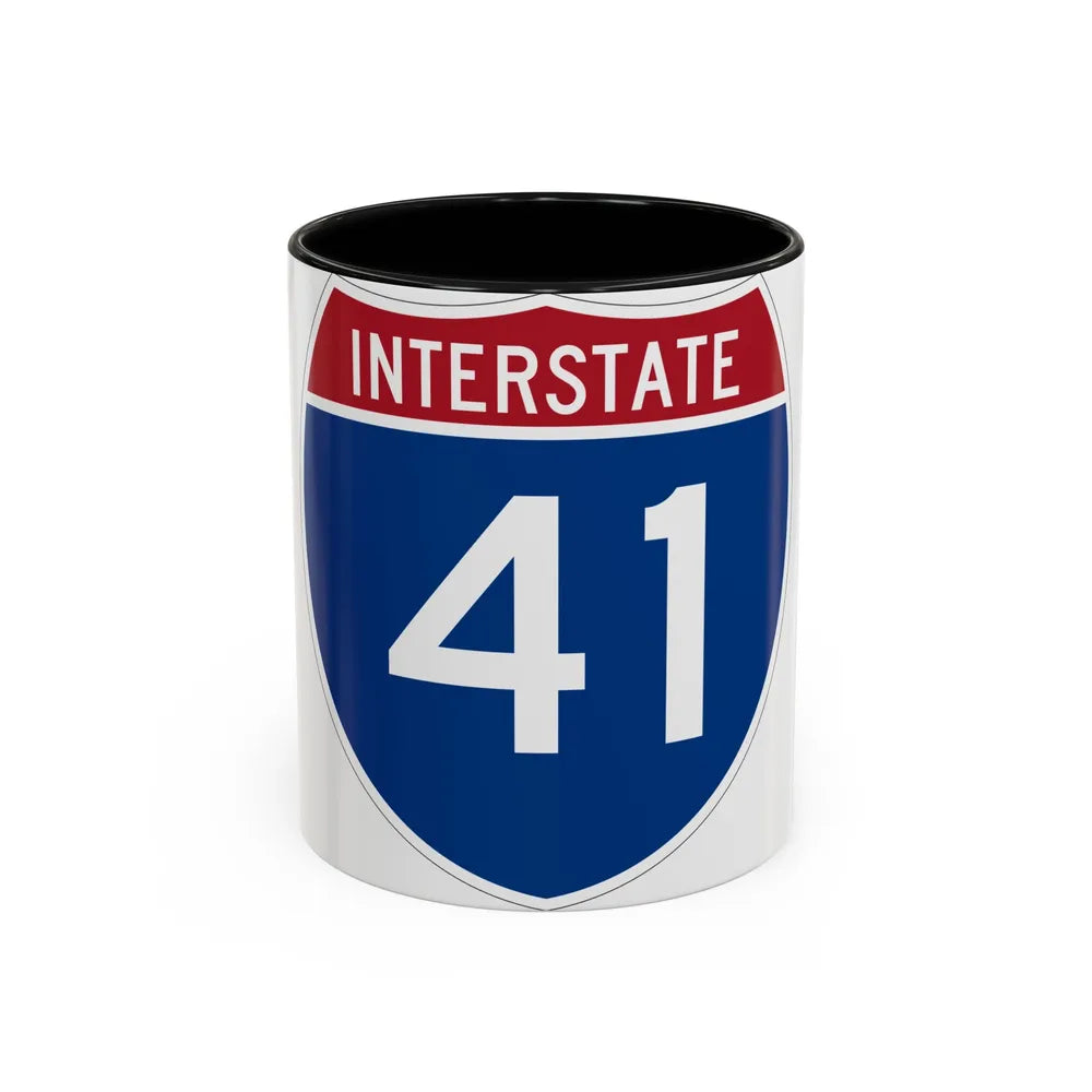 Interstate 41 (U.S. Highways) Accent Coffee Mug-11oz-Black-Go Mug Yourself