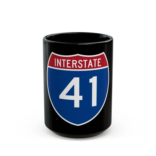 Interstate 41 (U.S. Highways) Black Coffee Mug-15oz-Go Mug Yourself