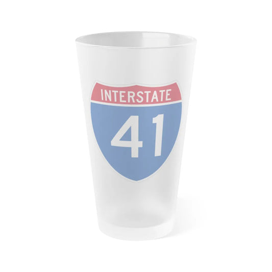 Interstate 41 (U.S. Highways) Frosted Pint Glass 16oz-16oz-Frosted-Go Mug Yourself