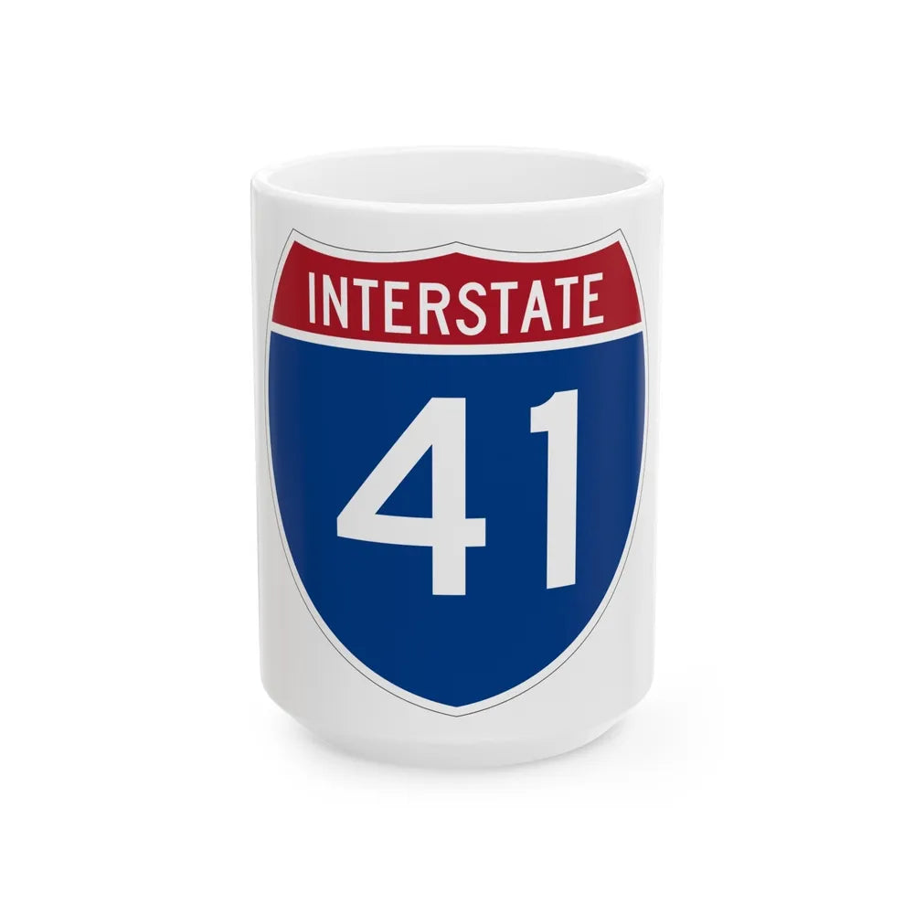 Interstate 41 (U.S. Highways) White Coffee Mug-15oz-Go Mug Yourself