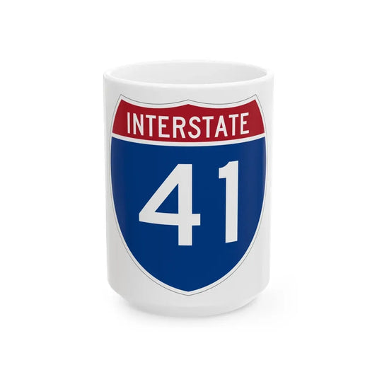 Interstate 41 (U.S. Highways) White Coffee Mug 15oz - Go Mug Yourself