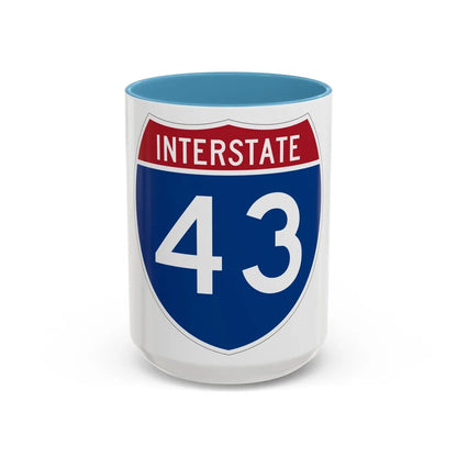 Interstate 43 (U.S. Highways) Accent Coffee Mug-15oz-Light Blue-Go Mug Yourself