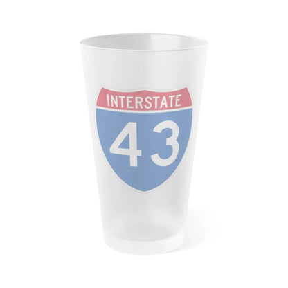 Interstate 43 (U.S. Highways) Frosted Pint Glass 16oz-16oz-Frosted-Go Mug Yourself