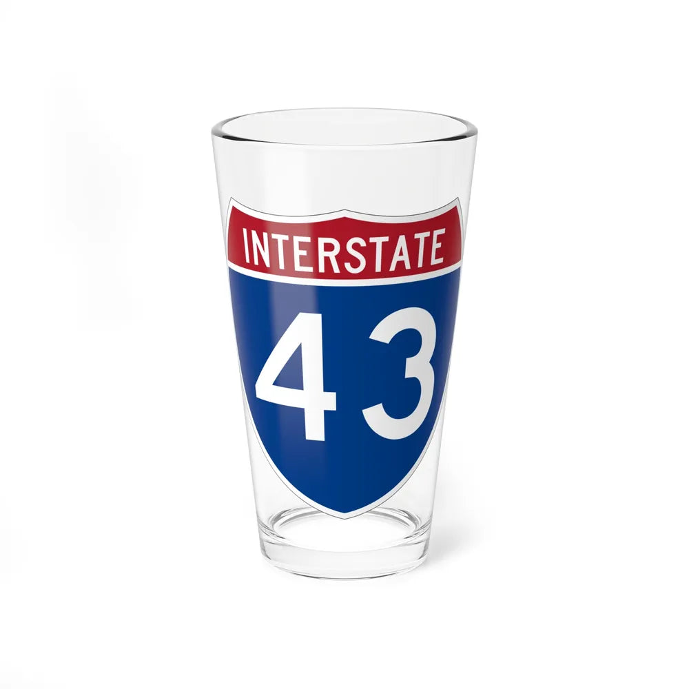 Interstate 43 (U.S. Highways) Pint Glass 16oz-16oz-Go Mug Yourself