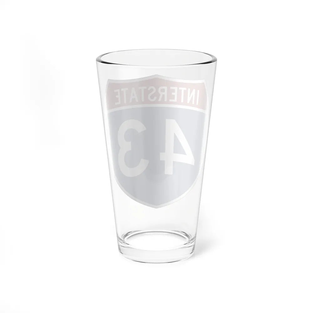 Interstate 43 (U.S. Highways) Pint Glass 16oz-Go Mug Yourself