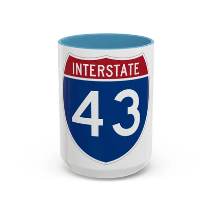 Interstate 43 (U.S. Highways) Accent Coffee Mug 15oz Light Blue - Go Mug Yourself