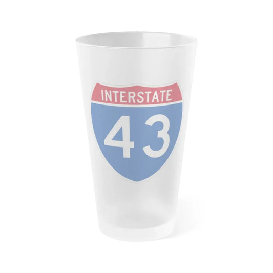 Interstate 43 (U.S. Highways) Frosted Pint Glass 16oz 16oz Frosted - Go Mug Yourself