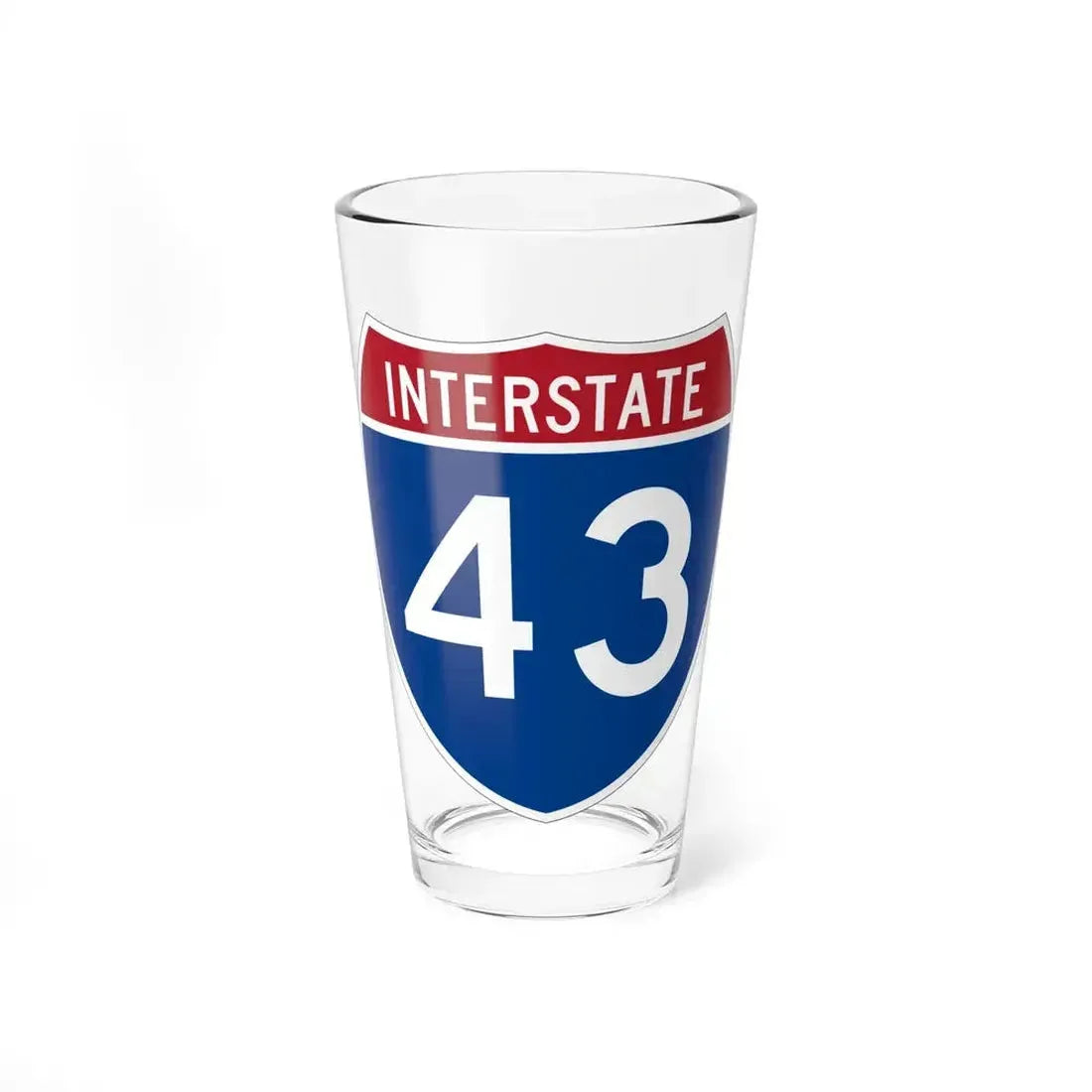 Interstate 43 (U.S. Highways) Pint Glass 16oz 16oz - Go Mug Yourself