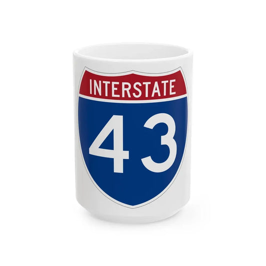 Interstate 43 (U.S. Highways) White Coffee Mug 15oz - Go Mug Yourself