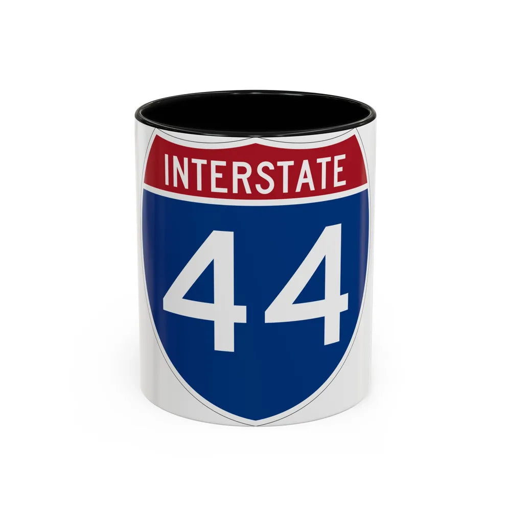 Interstate 44 (U.S. Highways) Accent Coffee Mug-11oz-Black-Go Mug Yourself