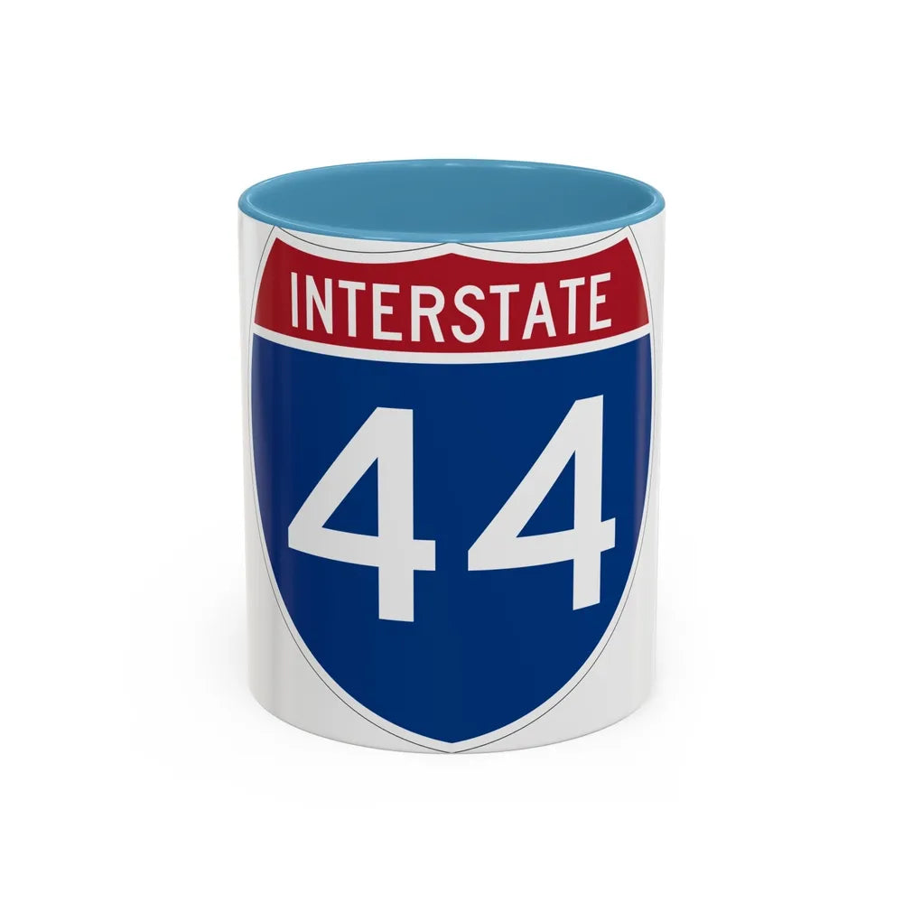 Interstate 44 (U.S. Highways) Accent Coffee Mug-11oz-Light Blue-Go Mug Yourself