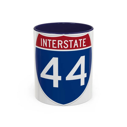 Interstate 44 (U.S. Highways) Accent Coffee Mug-11oz-Navy-Go Mug Yourself