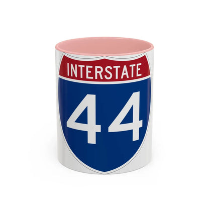 Interstate 44 (U.S. Highways) Accent Coffee Mug-11oz-Pink-Go Mug Yourself