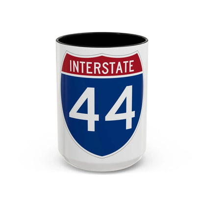 Interstate 44 (U.S. Highways) Accent Coffee Mug-15oz-Black-Go Mug Yourself