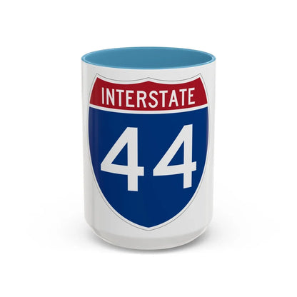 Interstate 44 (U.S. Highways) Accent Coffee Mug-15oz-Light Blue-Go Mug Yourself