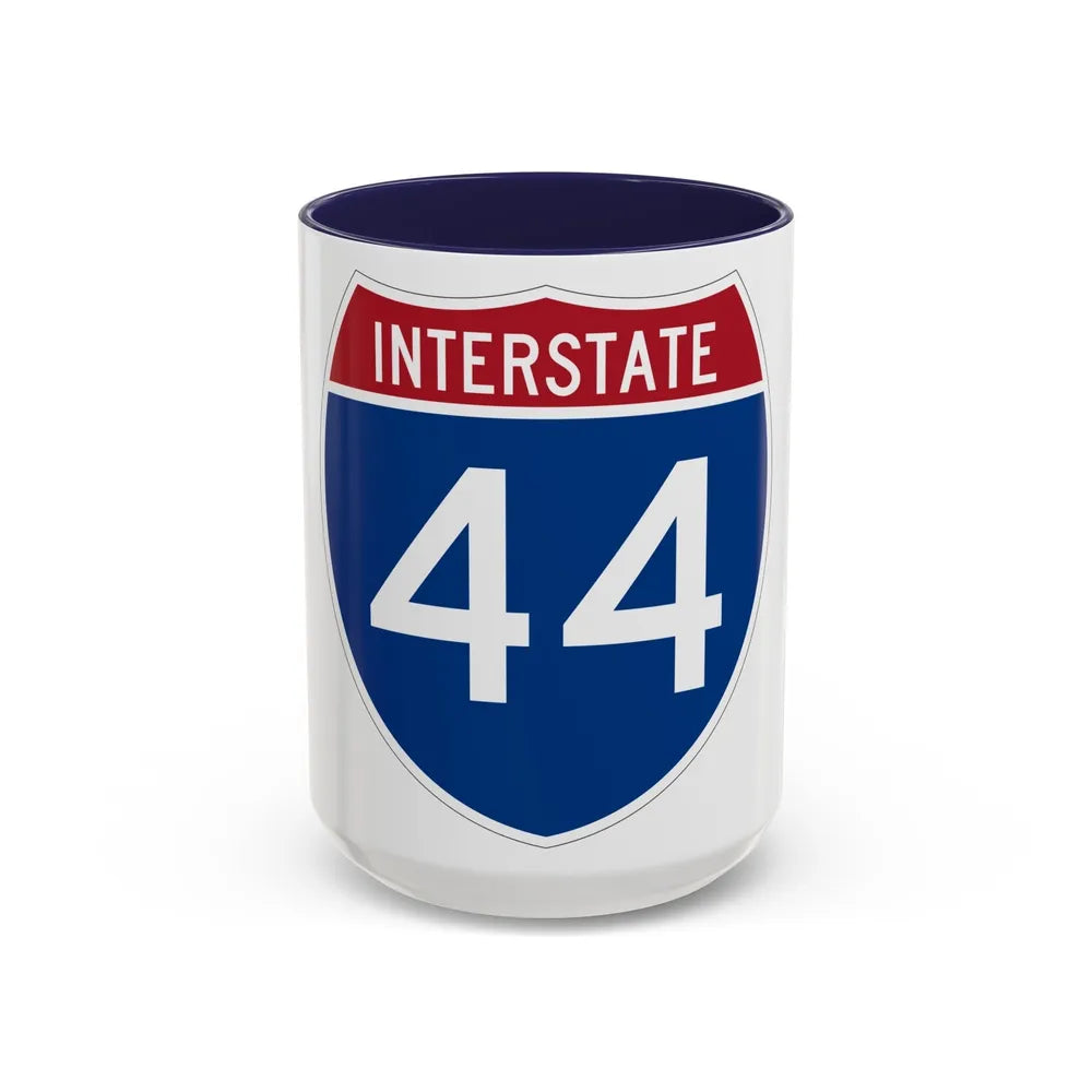 Interstate 44 (U.S. Highways) Accent Coffee Mug-15oz-Navy-Go Mug Yourself