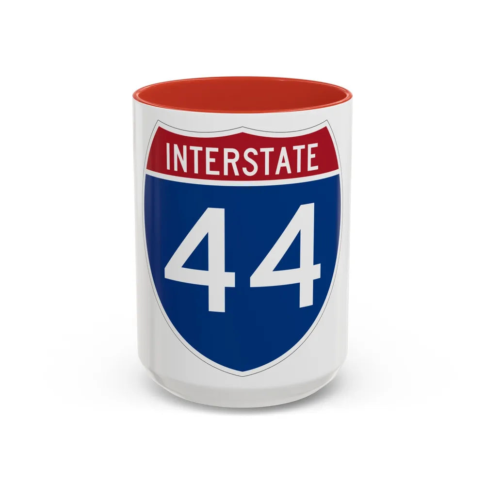 Interstate 44 (U.S. Highways) Accent Coffee Mug-15oz-Red-Go Mug Yourself