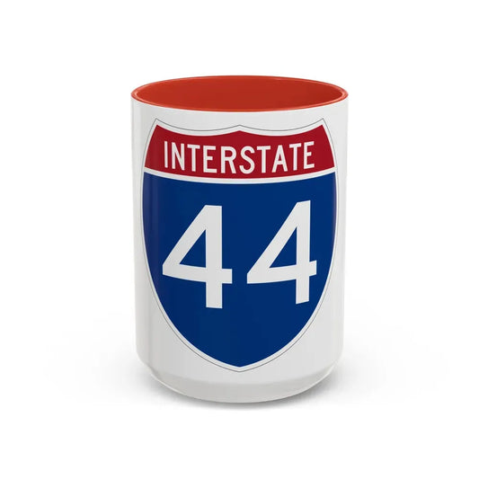 Interstate 44 (U.S. Highways) Accent Coffee Mug 15oz Red - Go Mug Yourself