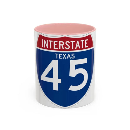 Interstate 45 (U.S. Highways) Accent Coffee Mug 11oz Pink - Go Mug Yourself