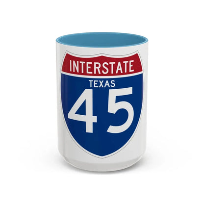 Interstate 45 (U.S. Highways) Accent Coffee Mug 15oz Light Blue - Go Mug Yourself