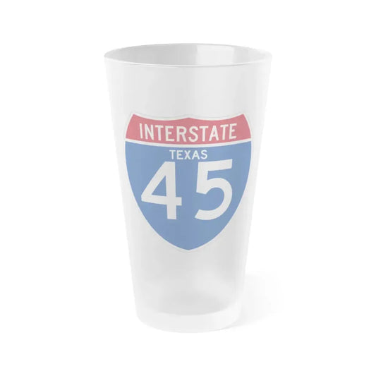 Interstate 45 (U.S. Highways) Frosted Pint Glass 16oz 16oz Frosted - Go Mug Yourself