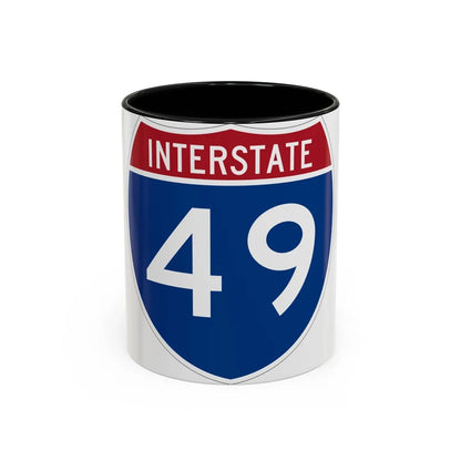 Interstate 49 (U.S. Highways) Accent Coffee Mug-11oz-Black-Go Mug Yourself