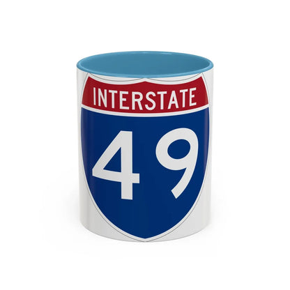 Interstate 49 (U.S. Highways) Accent Coffee Mug-11oz-Light Blue-Go Mug Yourself