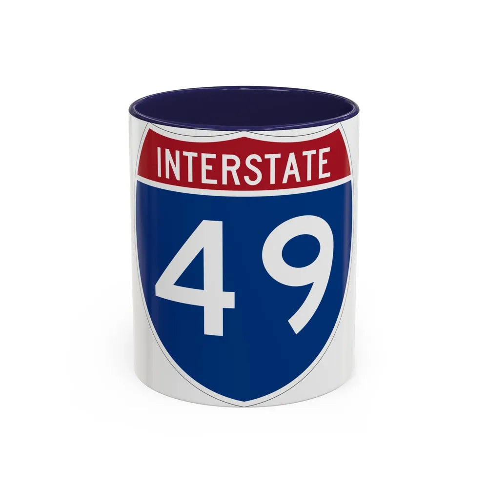 Interstate 49 (U.S. Highways) Accent Coffee Mug-11oz-Navy-Go Mug Yourself