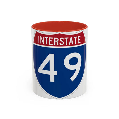 Interstate 49 (U.S. Highways) Accent Coffee Mug-11oz-Red-Go Mug Yourself