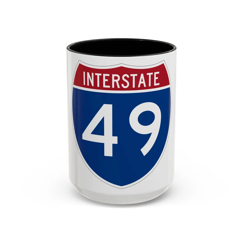 Interstate 49 (U.S. Highways) Accent Coffee Mug-15oz-Black-Go Mug Yourself