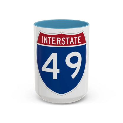 Interstate 49 (U.S. Highways) Accent Coffee Mug-15oz-Light Blue-Go Mug Yourself