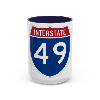 Interstate 49 (U.S. Highways) Accent Coffee Mug-15oz-Navy-Go Mug Yourself