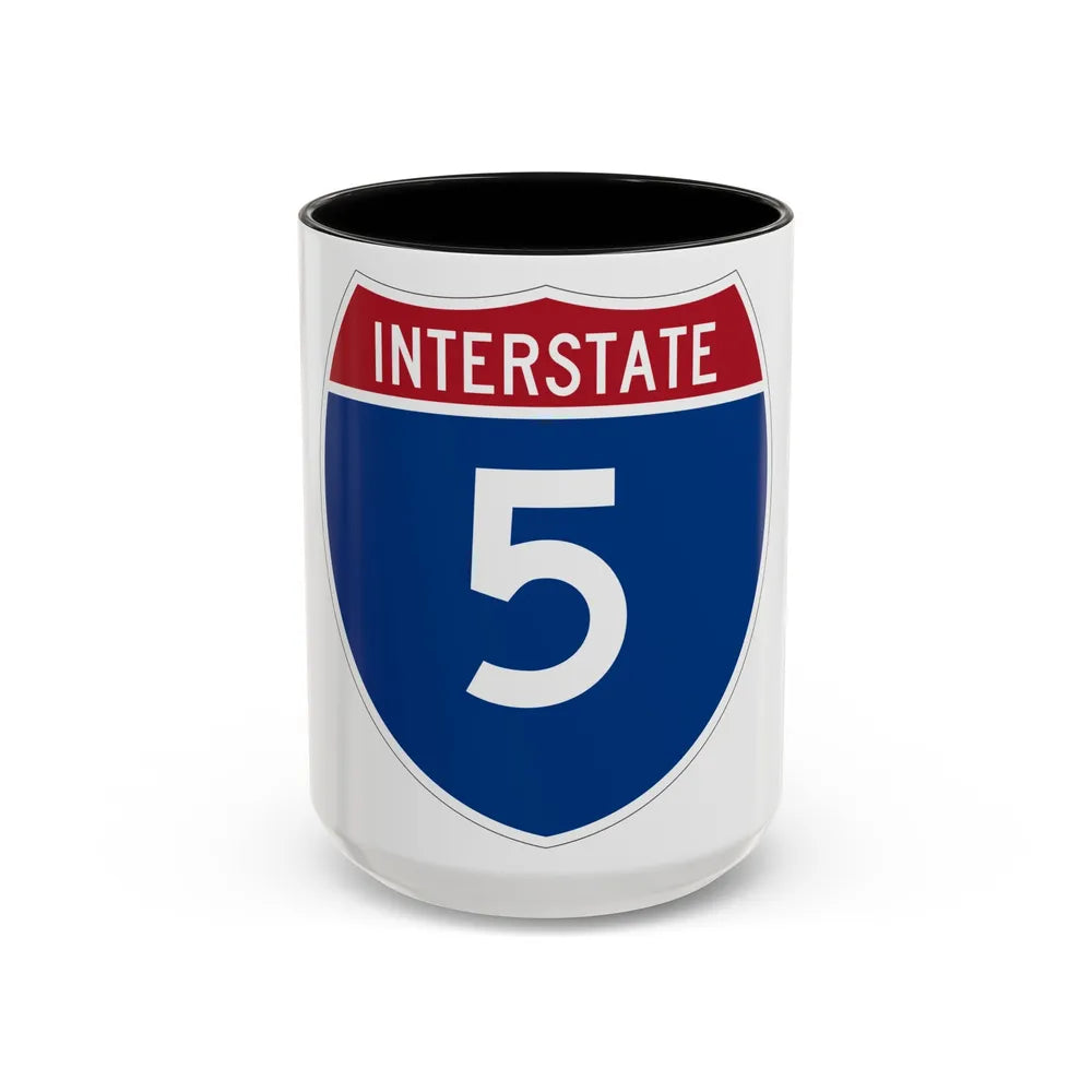 Interstate 5 (U.S. Highways) Accent Coffee Mug-15oz-Black-Go Mug Yourself