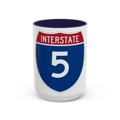 Interstate 5 (U.S. Highways) Accent Coffee Mug-15oz-Navy-Go Mug Yourself