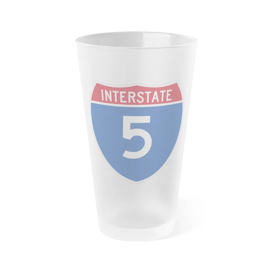 Interstate 5 (U.S. Highways) Frosted Pint Glass 16oz-16oz-Frosted-Go Mug Yourself