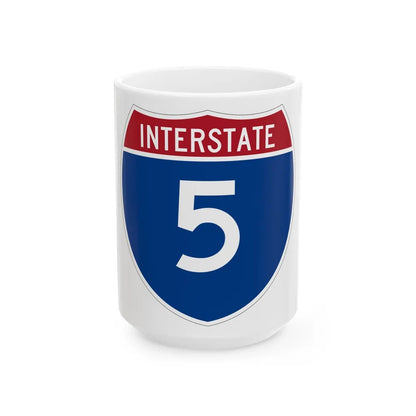 Interstate 5 (U.S. Highways) White Coffee Mug-15oz-Go Mug Yourself