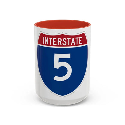 Interstate 5 (U.S. Highways) Accent Coffee Mug 15oz Red - Go Mug Yourself