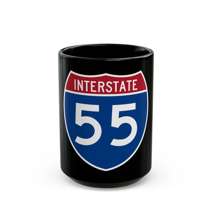 Interstate 55 (U.S. Highways) Black Coffee Mug-15oz-Go Mug Yourself