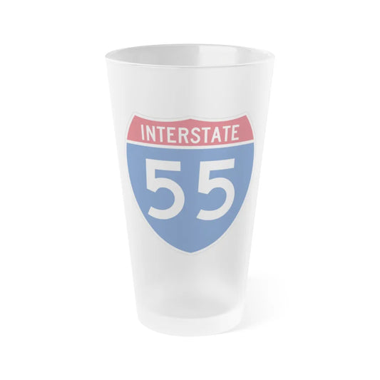 Interstate 55 (U.S. Highways) Frosted Pint Glass 16oz-16oz-Frosted-Go Mug Yourself