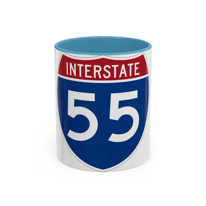 Interstate 55 (U.S. Highways) Accent Coffee Mug 11oz Light Blue - Go Mug Yourself