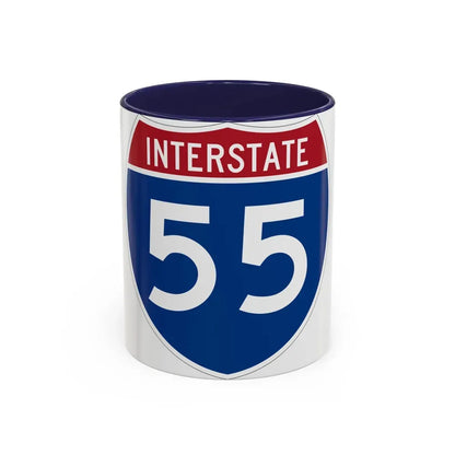 Interstate 55 (U.S. Highways) Accent Coffee Mug 11oz Navy - Go Mug Yourself
